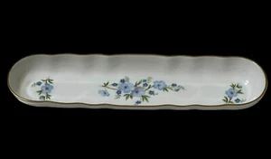 Aristocrat Bone China Handmade England Nut Mint Olive Tray White Floral Vintage - Picture 1 of 10