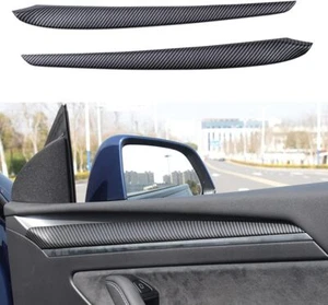 Cubierta de reposabrazos de panel de puerta delantera interior de carbono mate para Tesla modelo Y 2020-2024 - Imagen 1 de 8