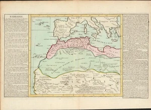 1767 Barbary North Africa antique map by Clouet ~ 22.6" x 16.3" hand colored - Picture 1 of 6