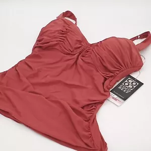 Coco Reef Tankini Top Women 40DD Charisma Bra-Sized Underwire Bandeau Lava Coral - Picture 1 of 12