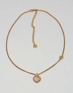 Rebecca Gioielli Italy Designer Gold Plated Silver Heart Pendant Necklace NIB - Picture 1 of 12