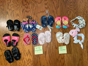 Baby Girl Summer Sandals Size 3-6 & 6-12 Months Plus Extra Sizes Mixed Brands