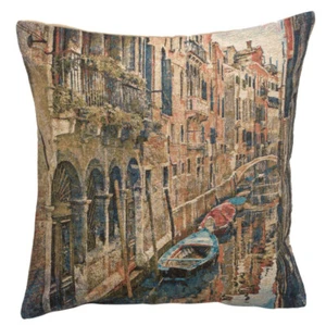 Fundas de almohada de cojín de tapiz europeo grande Venice decoración del hogar (nuevas) 18x18 pulgadas - Imagen 1 de 12