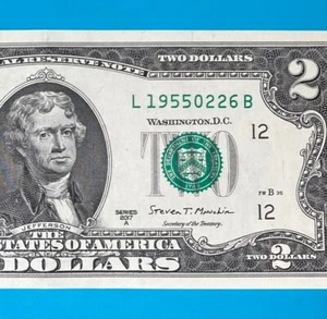 1955 February 26 : L 19550226 B $2 Two Dollar Bill 70th BIRTHDAY Anniversary - Picture 1 of 3
