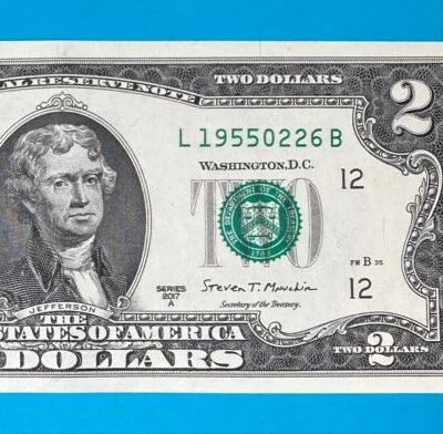 1955 February 26 : L 19550226 B $2 Two Dollar Bill 70th BIRTHDAY Anniversary - Image 1 of 3