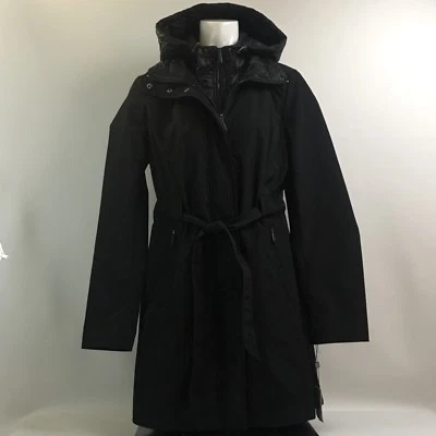 Casaco feminino Laundry by Shelli Segal preto camada dupla tamanho médio novo com etiquetas MSRP $250 - Imagem 1 de 4