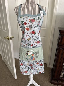 Disney Parks Flowers Mickey Mouse A Little Dirt Never Hurt Kitchen Apron New - Picture 1 of 5