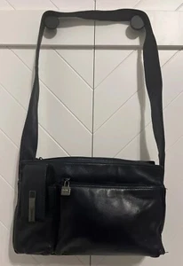 Perlina New York Women Black Leather Shoulder Strap Handbag Purse w/Phone Pocket - Picture 1 of 4