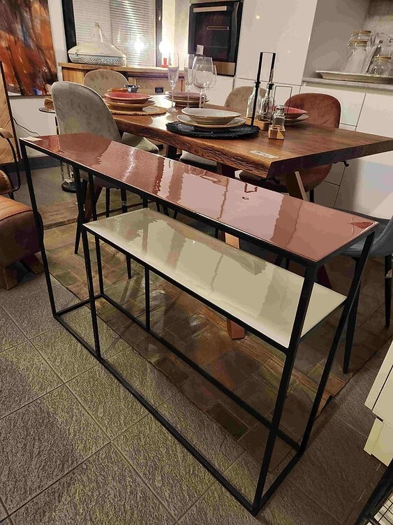 Consolle design vintage industriale shabby chic etnico country casa loft legno - Immagine 1 di 1