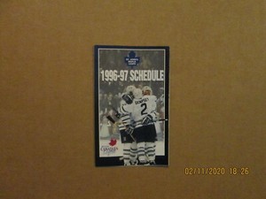AHL St.John's Maple Leafs Vintage Defunct 1996-97 Team Logo Pocket Schedule