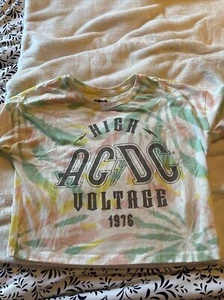 Girls 6/6x AC/DC Cropped Tie Dye Tshirt - Picture 1 of 3