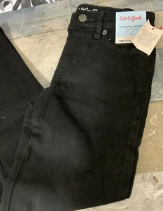 🐈‍⬛ Cat & Jack Girls Stretch School Pants Adjustable Durable Knee Black (Sz 8🆕 - Picture 1 of 4