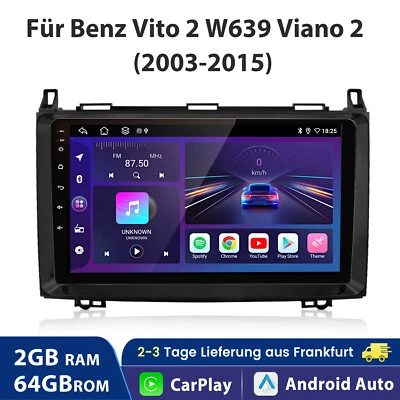 Carplay Für Benz Vito 2 W639 Viano 2 03-2015 Android 13 Autoradio GPS SWC 2+64G - Bild 1 von 4