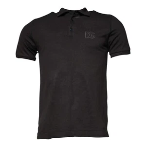 DOLCE & GABBANA T-shirt Dark Gray Collared Short Sleeves Polo IT50/US40/L 530usd - Picture 1 of 8