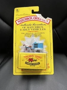 Matchbox ORIGINALS 1991 #7 HORSE DRAWN MILK FLOAT Moko Lesney ReCreation NuOnCrd - Picture 1 of 2