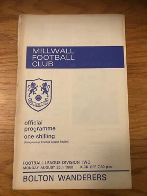 MILLWALL V BOLTON WANDERERS PROGRAMME 1968-69 - Image 1 of 2