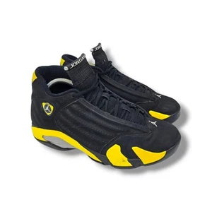 2014 Nike Air Jordan 14 Retro Thunder Black Yellow Men’s Size 9.5 Vintage OG - Picture 1 of 13
