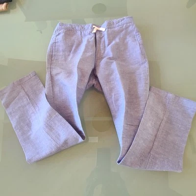 Pantalones Janie & Jack Niños Cambray Mezcla de Lino Bolsillos Cintura Elásticos Nuevos Sin Etiquetas Talla 7 Foto 1 de 4