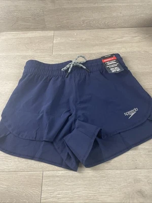 NEW Speedo size 4-way Stretch Running Active Shorts BLUE Medium - Image 1 of 4