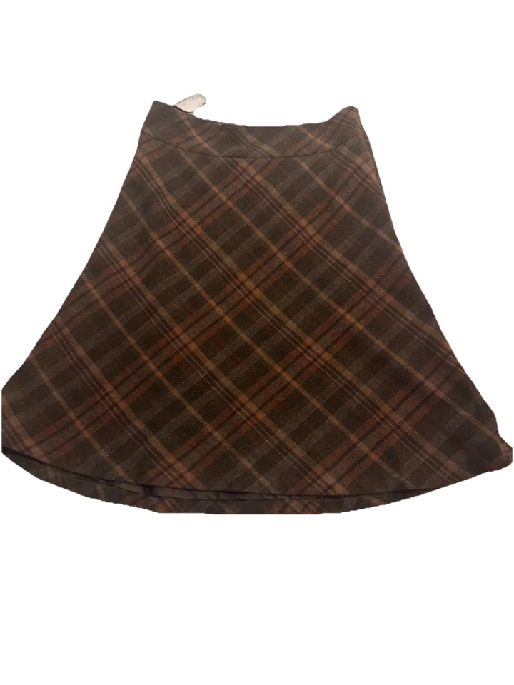 Chaps Est. Falda midi de lana a cuadros 1978 talla 14 Foto 1 de 4