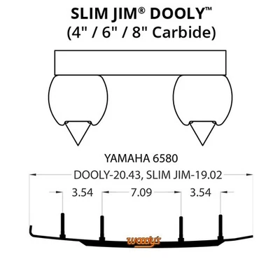 Woodys Dooly твердосплавные износостойкие стержни - 4 дюйма для 2008-2013 Yamaha RS90 RS вектор - Изображение 1 из 2