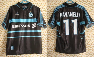 Maillot Olympique Marseille 1999 Ravanelli #11 Adidas OM Ericsson vintage - M - Photo 1/4