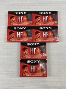 6 Sony HF High Fidelity Blank Audio Cassette Tapes 90 Min Normal Bias NEW - Picture 1 of 2