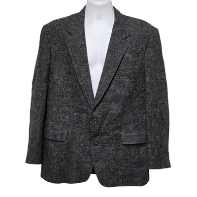 Patrick James Harris Tweed Blazer Mens 44R Gray Wool Scottish Vintage Style USA - Image 1 of 4
