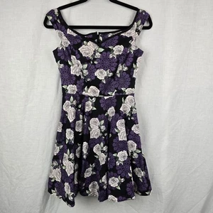 Hell Bunny Dress Size XS Retro Rockabilly Pinup Rose w Pockets 16" Bust - Picture 1 of 9