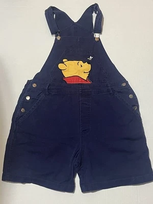 Vintage Winnie The Pooh Women’s Overall Shorts Size Large Navy Blue - Image 1 of 4