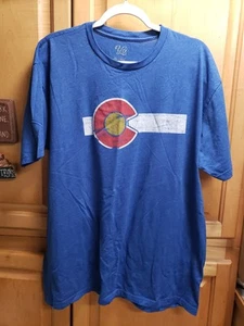 Colorado State Flag Blue T-Shirt Vintage Style Distressed Fade Size Large - Picture 1 of 22