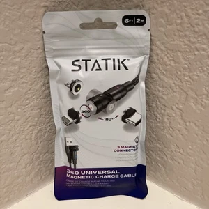 Statik 360 Magnetic Charging Cable - 3-1 Smart Rotating Charger with Micro 6ft - Photo 1 sur 2