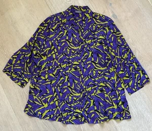 Samoon Bluse Lila/Limone Gr. 46 NEU - Bild 1 von 5