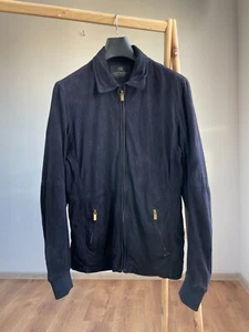 Scotch & Soda Purple Suede Leather Bomber Jacket Size L - Picture 1 of 14