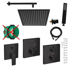 vanvilla Duschset Regendusche mit Duscharmatur Hansgrohe schwarz Unterputz ob - Bild 1 von 15