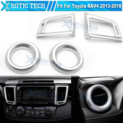 4pcs Fit For Toyota RAV4 2013-2018 Air Vent Outlet Decoration Cover Accessories - Image 1 of 4