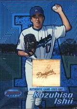 2002 Bowman's Best Blue Dodgers Baseball Card #181 Kazuhisa Ishii Bat