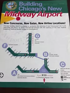 1980's New Midway Airport Chicago Illinois New Concourse, New Gates A B C F G - Picture 1 of 5