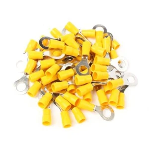 12-10 YELLOW Guage Wire Ring Terminals Electrical Vinyl Connectors Assortment - Picture 1 of 17