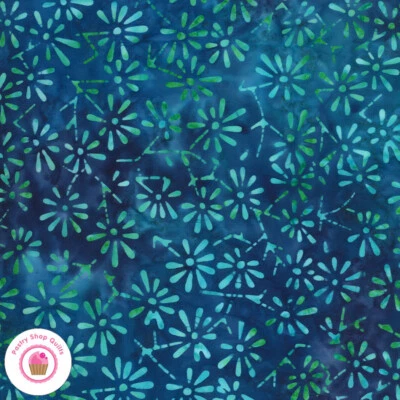 SUNNY DAY BATIKS 4358 35 Blue Green Dots MODA BATIKS Quilt Fabric - Image 1 of 4