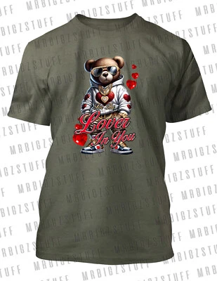 Valentine's Day Tee Shirt Teddy Bear Love Hip Hop Pro Club Shaka Big Tall SM Tee - Image 1 of 4