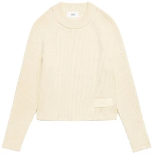 SUÉTER ACANALADO PARCHE LOGO AMI PARIS MUJER JERSEY FKS024KN0031185 - Imagen 1 de 5