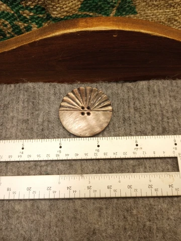 Antique Smokey Oyster Mop Button Hand Carved 1.5 Inchs Cover