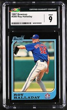 1997 Bowman #308 Roy Halladay RC Graded 9 Mint