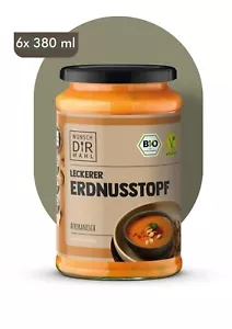 9,21 €/ L | Wünsch dir Mahl Leckerer Erdnusstopf Afrikanisch 6x 380ml Glas vegan - Bild 1 von 1