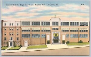 Allentown, Pennsylvania Linen Postcard, Central Catholic High School