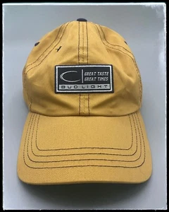 Bud Light Anhueser Busch Baseball Trucker Hat Cap Mustard Yellow - Picture 1 of 9