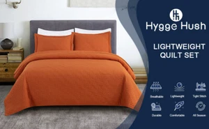 HyggeHush Caramel Glyph Comforter Set 3x w/ Sham All Season Reversible Comforter - Picture 1 of 12