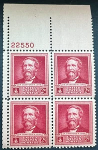 Scott#: 875 - Dr. Crawford W. Long 2¢ 1940 Plate Block of Four MNHOG - Lot 3 - Picture 1 of 2