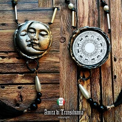 schmuck anhänger amulett anhänger halskette perle sonne mond astrologie horoskop - Bild 1 von 4